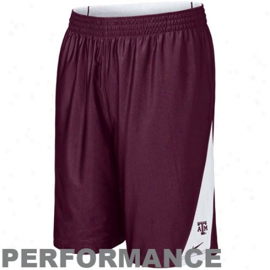 Nike Texas A&m Aggies Maroon-white Reversible Basketball Shorts
