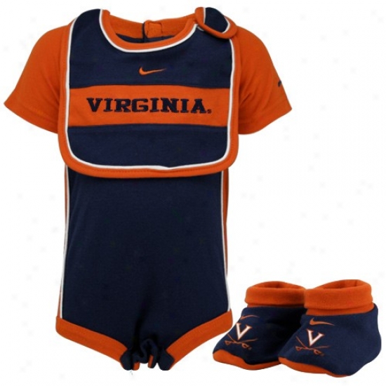 Nike Virginia Cavalies Infant Navy Blue Three Enlarge Gift Set