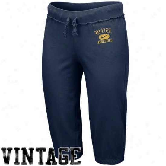 Nike West Virginia Mountaineers Ladies Navy Blue Go Go Vintage Capri Pants