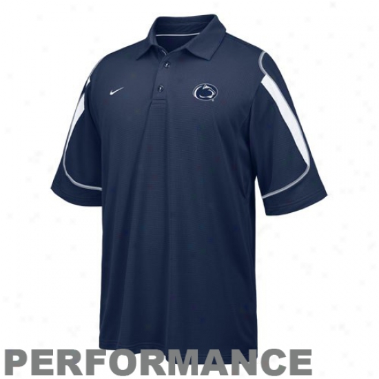 Nittany Lion Clothing: Nike Nittany Lion Navy Blue Stiff Equip Performance Polo