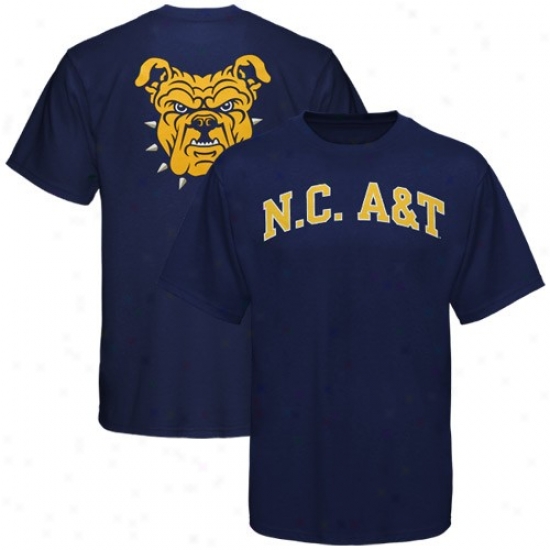 North Carolina A&t Aggies Apparel: Adidas North Carolina A&t Aggies Navy Blue Relentless T-shirt