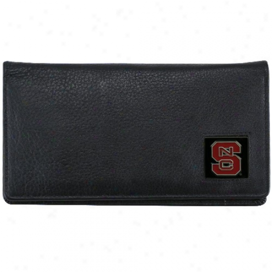 North Carolina State Wolfpack Executive Black Leather Checkbook Cover