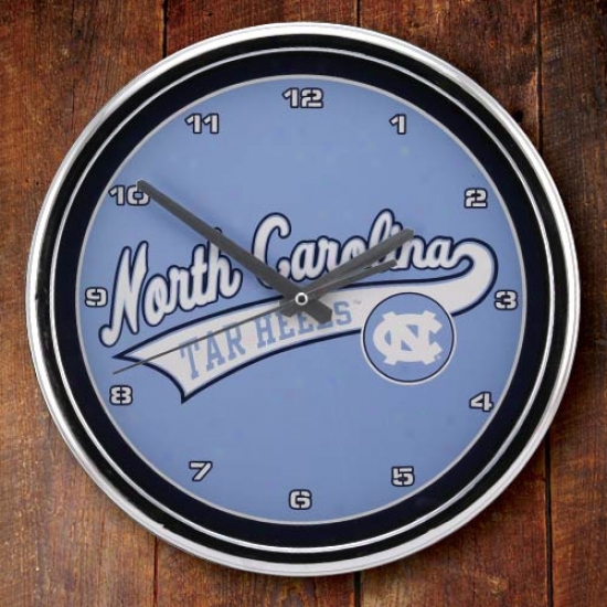 North Carolina Tar Heels (unc) 12'' Chrome Clock