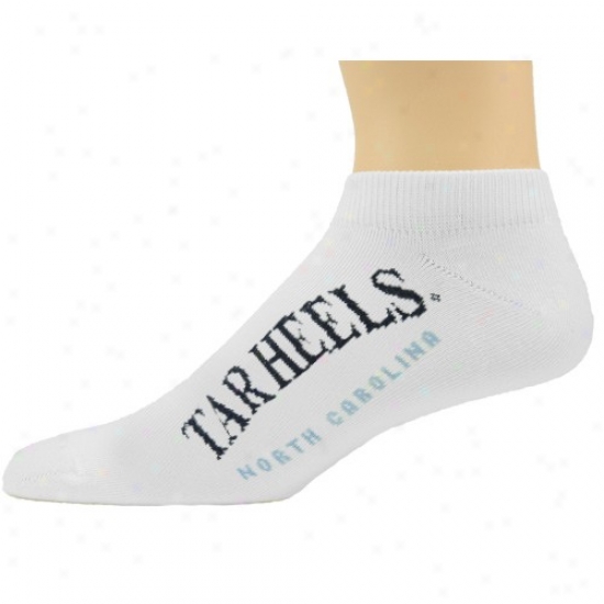 North Carolina Tar Heels (unc) White Team Name Ankle Sockx