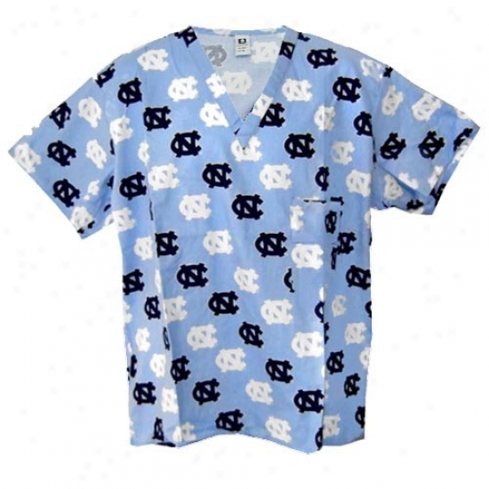 North Carolina Tees : North Carolina (unc) Carolina Blue All Over Print Scrub Excel