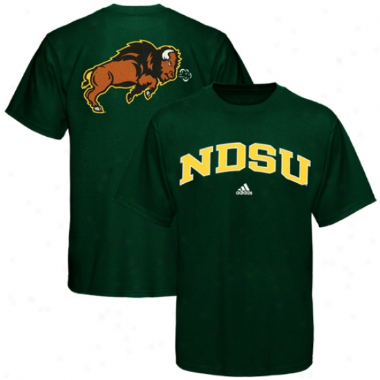 North Dakota State Bison Attire: Adidas North Dakota State Aurochs Green Relentless T-shirt