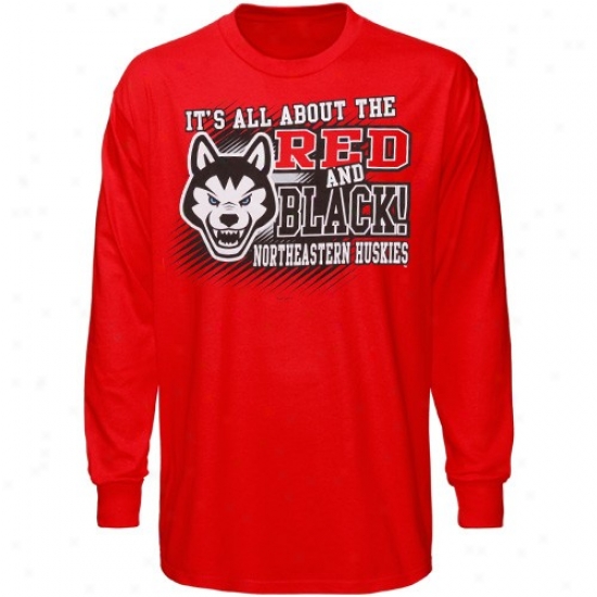 Northeastern Huskies Apparel: Northeastern Huskies Red All About Red & Black Long Sleeve T-shirt