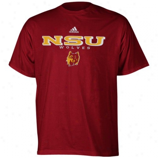 Northern State Seminary of learning Wolves Tshirt : Adidas Northern State University Wolves Maroon True Basic Tshirt