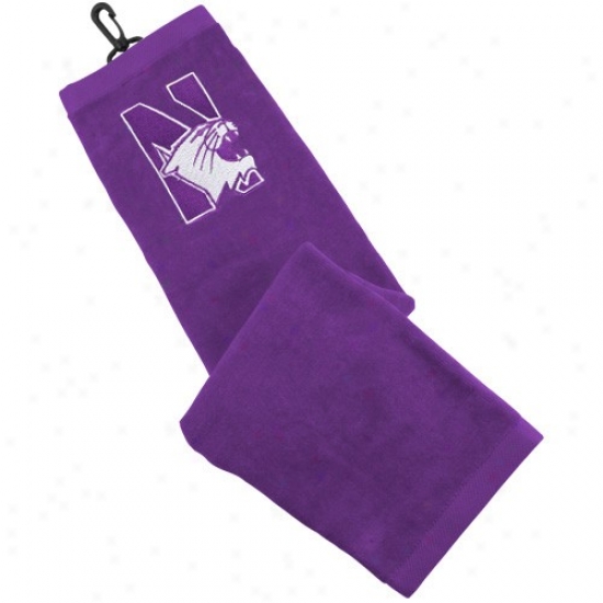 Northwestern Wildcats Purple Embroidered Golf Towel