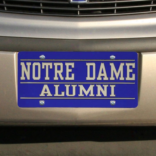 Notre Dame Fighting Irish Blue Alumni Mirrored License Plate