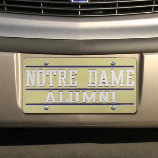 Notre Dame Contention Irish Gold Mirrored Alumni License Plate