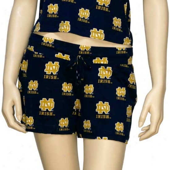 Notre Dame Fighting Irish Ladies Navy Blue Tandem Shorts