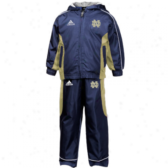 Notre Dame Irish Hoodys : Adidas Notre Dame Irish Toddler Navy Blue Full Zip Tarck Jacket & Pant Set