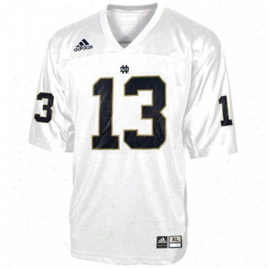 Notre Dame Irish Jersey : Adidas Notre Dame Irish #13 White Replica Football Jersey