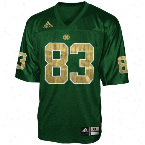 Notre Dame Irish Jerseys : Adidas Nootre Dame Irish #83 Green Replica Football Jerseys