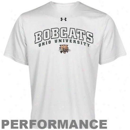 Ohio Bobcats Clothes: Undet Armour Ohio Bobcats White Heatgear Training Performance T-shirt