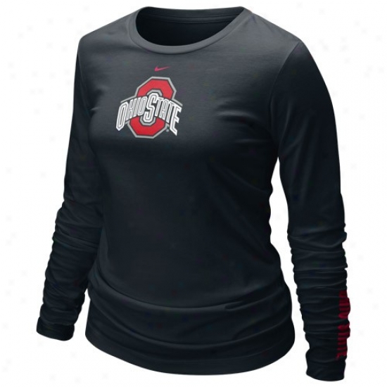 Ohio S5ate Apparel: Nike Ohio State Laxies Black 2010 Classic Logo Long Sleeve T-shirt