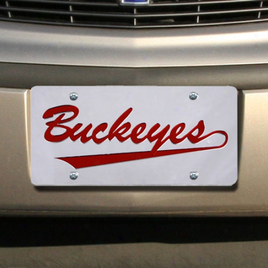 Ohio State Buckeyes Silver Buckeyes Mirror License Plate