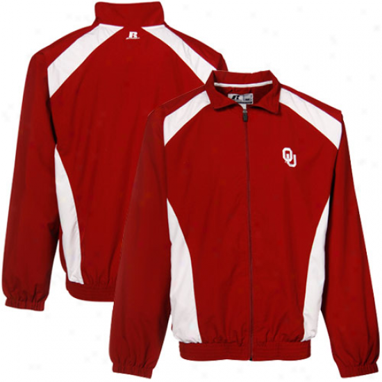 Oklahoma Jackkets : Russell Oklahoma Crimson Athletic Full Zip Jackets