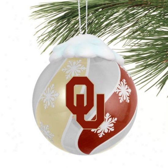 Oklahoma Sooners Light-up Glass Ornament