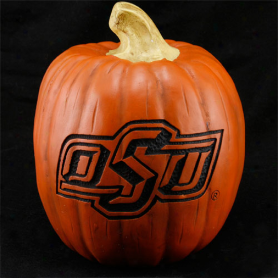 Oklahoma Commonwealth Cowboys 7'' Resin Decorative Pumpkin