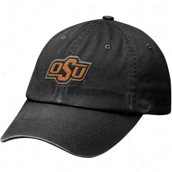 Oklahoma State Cowboys Hat : Nike Oklahoma State Cowboys Black Inheritance 86 3d Tailback Adjustzble Hat