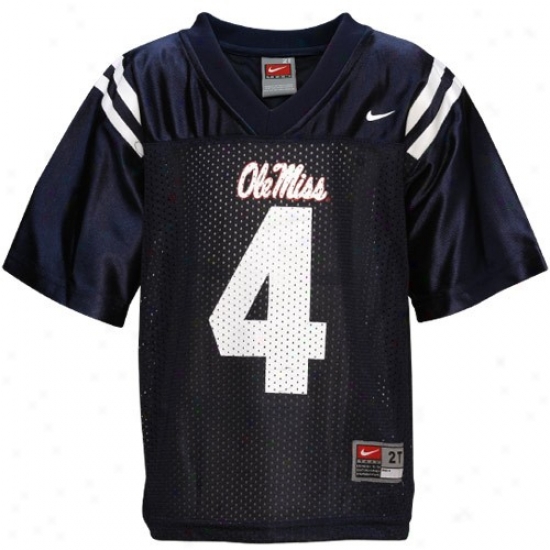 Ole Miss Rebels Jersey : Nike Mississippi Rebels #4 Toddler Navy Blue Replica Football Jersey