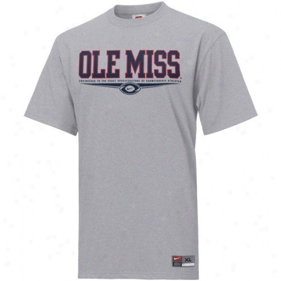 Ole Miss Rebels Shirt : Nike Mississippi Rebels Ash Practice Shirt