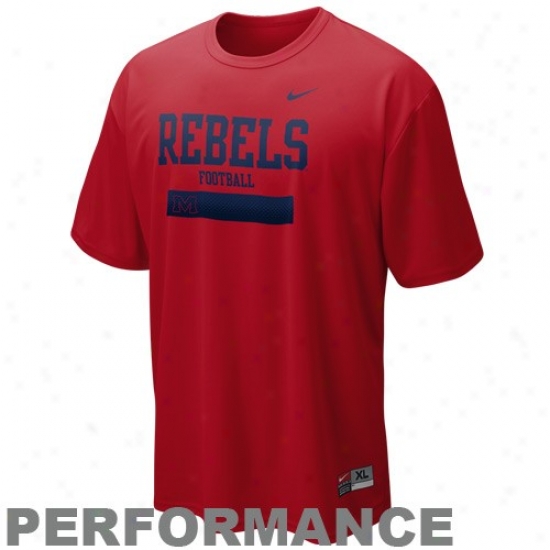 Ole Miss Rebels Tees : Niks Mississippi Rebels Cardinal Dri-fit Pressure Romo Performance Tees