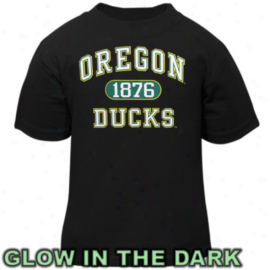 Oreton Duck Tee : Oregon Duck Toddlrr Black Glow-in-the-dark Tee