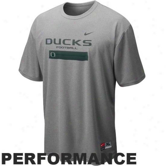 Oregon Ducks Tee : Nike Oregon Ducks Ash Dri-fit Weight Room Performance Tee