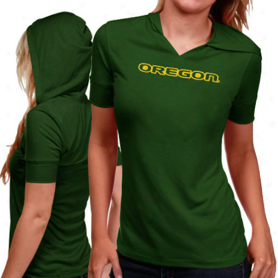 Oregon Ducks Tshirt : Oregon Ducks Ladies Green Crush Hooded Tshirt