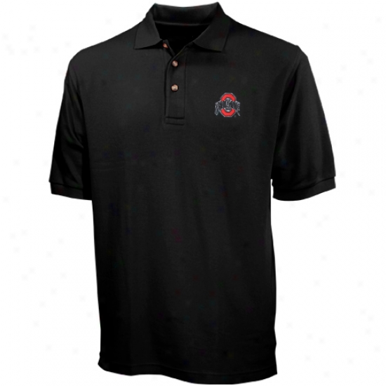 Osu Buckeyes Clothes: Antigua Osu Buckeyes Black Classic Polo