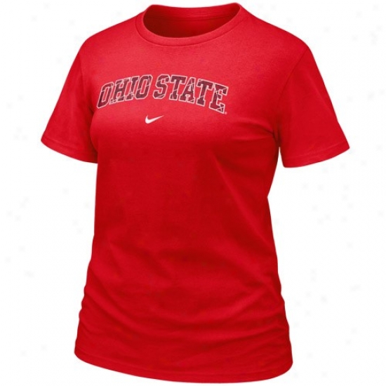 Osu Buckeyes T Shirt : Nike Osu Buckeyes Ladies Scarlet Seasonal Arch Company T Shirt