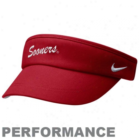 Ou Sooners Commodities: Nike Ou Sooners Crimson 2010 Coaches Performance Adjustable Visor