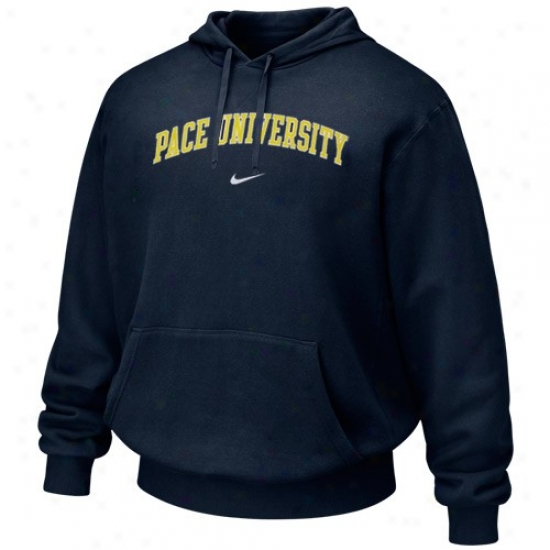 Pace University Setters Sweatshirt : Nike Pace University Setters Navy Bkue Vertical Arch Sweatshirt