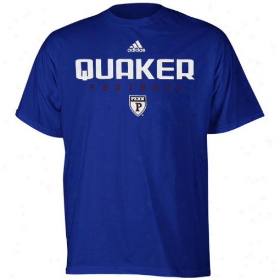 Pennsylvania Quakers T-shirt : Adidas Pennsylvania Quakers Royal Blue Sdieline T-shirt