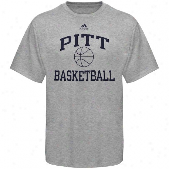 Piitt Panthers T-shirt : Adidas Pittsburgh Panthers Ash Collegiate Basketball T-shirt