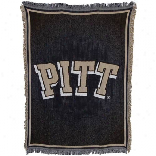 Pittsburhg Panthers Navy Blue 46'' X 60'' Jacquard Woven Blanket Throw