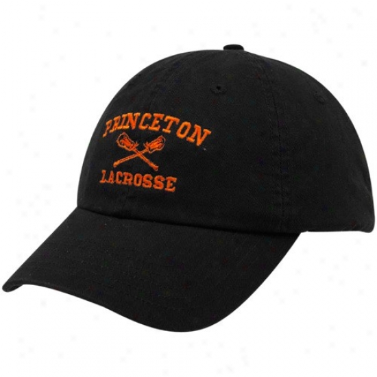 Princeton Tigers Merchandise: Top Of The World Princeton Tigers Black Lacrosse Sport Drop Adjustable Hat