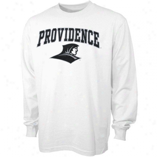 Providence Friars Tees : Providence Friars White Bare Essentials Long Sleeve Tees