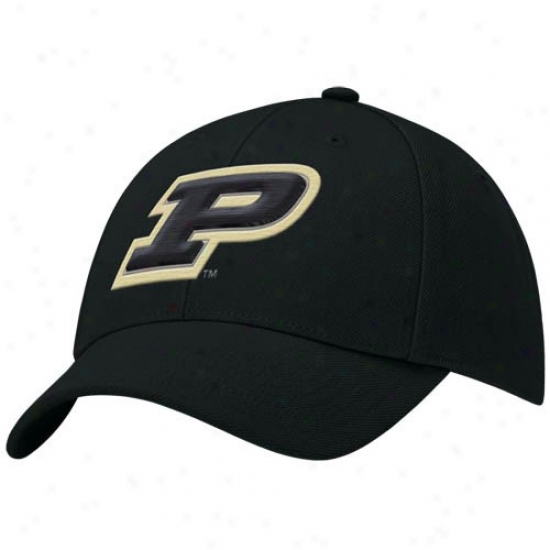 Purdue Hats : Nike Purude Black Swoosh Flex-fit Hats