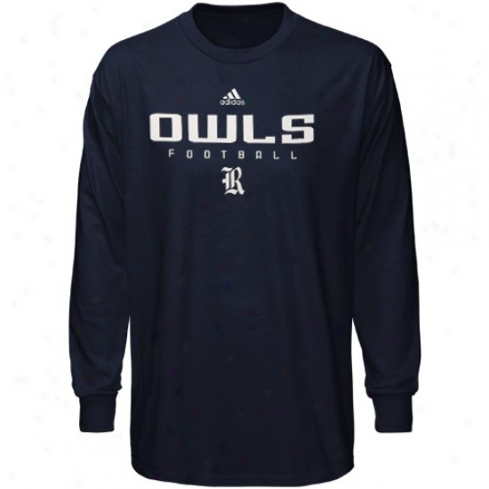 Rice Owls T Shirt : Adidas Rice Owls Navy Blue Sideline Long Sleeve T Shirt