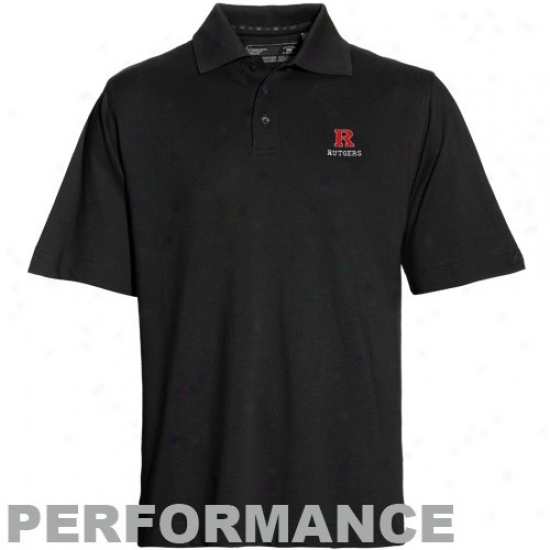 Rutgers Scarlet Knights Clothing: Cutter & Buck Rutgers Scarlet Knights Black Championship Performance Polo