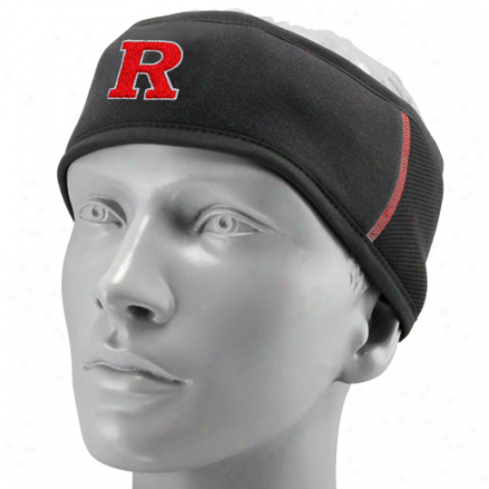 Rutgers Scarlet Knights Hat : Nike Rutegra Scarlet Knights Unisex Black Sidelins Headband