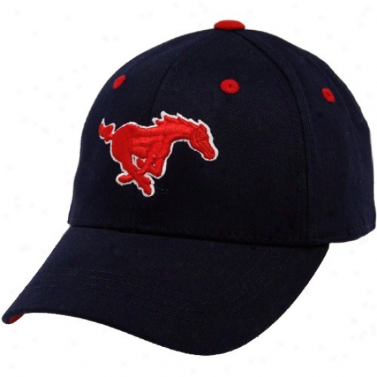 Smu Mustangs Hat : Top Of The World Smu Mustangs Youth Navy Blue One-fit Flex Hat