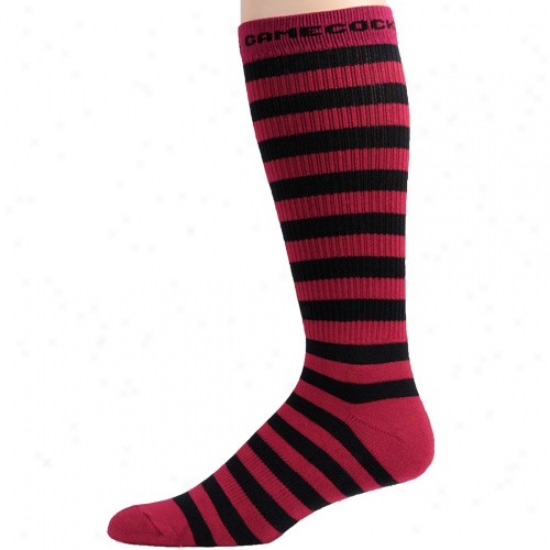 South Carolina Gamecocks Garnet-black Striped Tall Socks