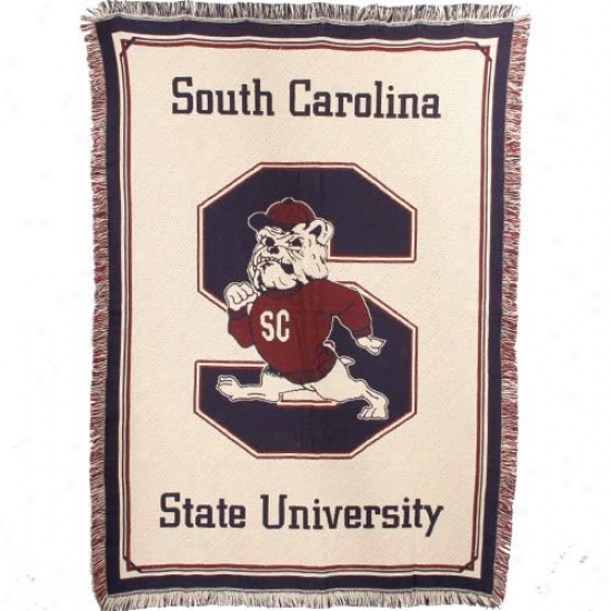 South Carolina State Bulldogs 69'' X 48'' Team Mascot Jacquard Woven Blanket Throw