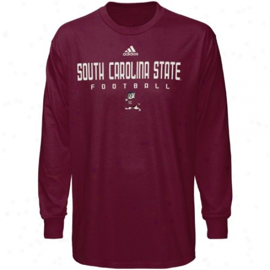 South Carolina State Bulldogs T Shirt : Adidas South Carolina State Bulldogs Maroon Sideline Long Sleeve T Shirt