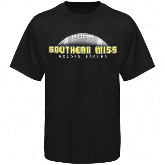 Southern Miss Golden Eagles Tees : Southern Miss Golden Eagles Black Football Tees